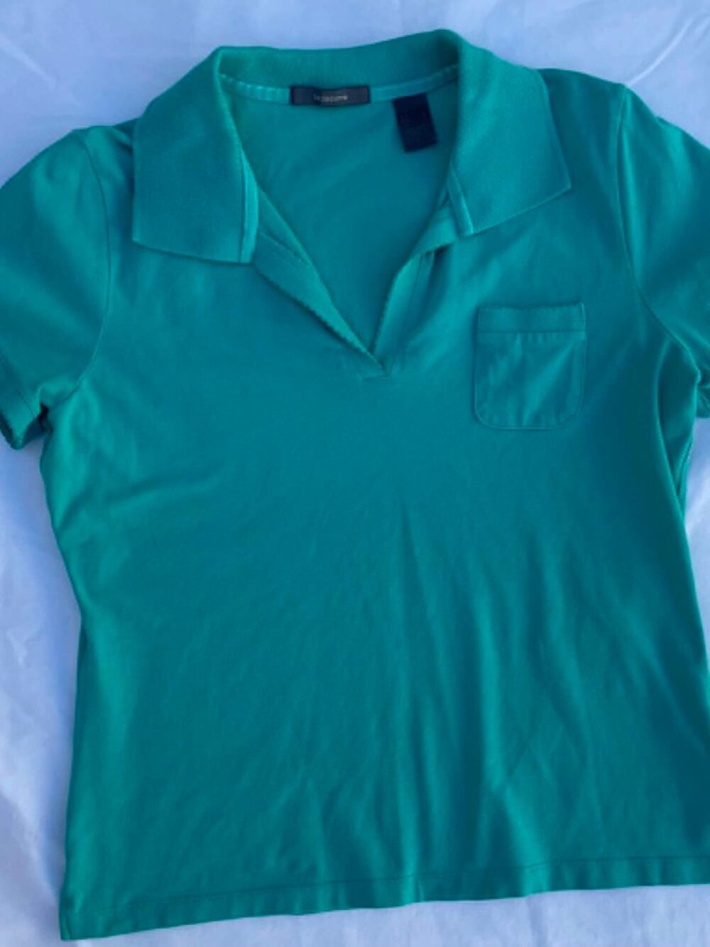 LIZ CLAIBORNE Women’s Teal Short Sleeve Polo Shirt, Size L